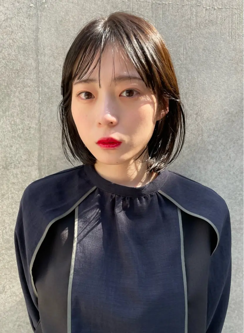 【顔周り、前髪カット+透明感ワンカラー+超音波アイロントリートメント】🌈の写真