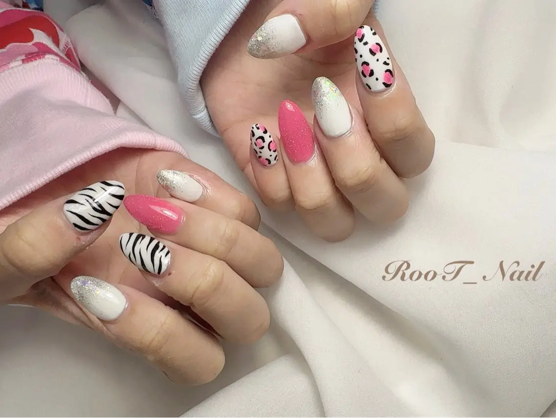 ネイル アニマル柄 ハンドネイル RooT Nailのネイルデザイン