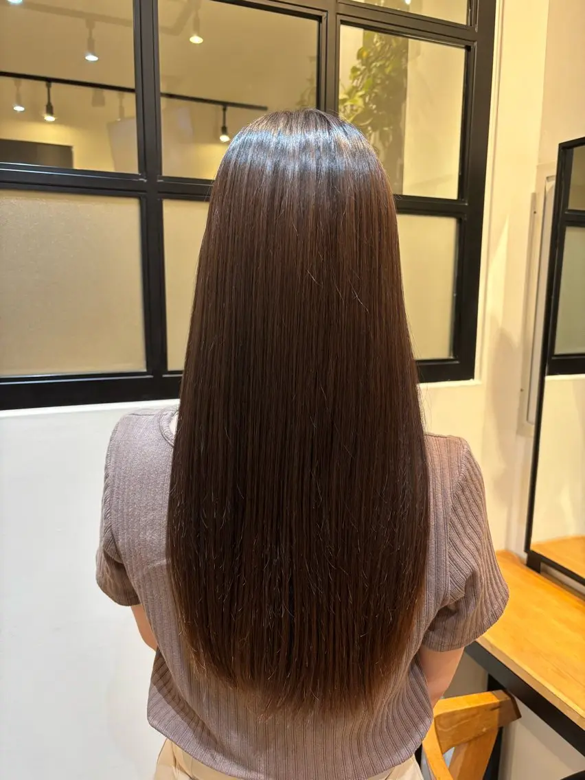 ロング 縮毛矯正 トリートメント 酸熱トリートメント 縮毛矯正 トリートメント Rika🎀美髪矯正 /透明感カラー🫧のヘアスタイル