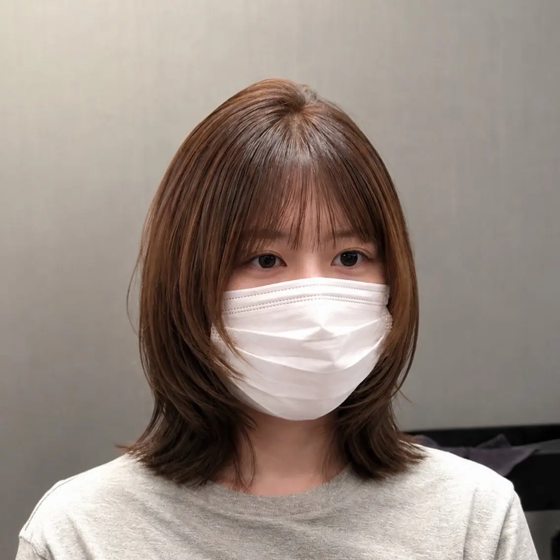 ミディアム ミディアムレイヤー レイヤーカット 田端 奈緒のヘアスタイル