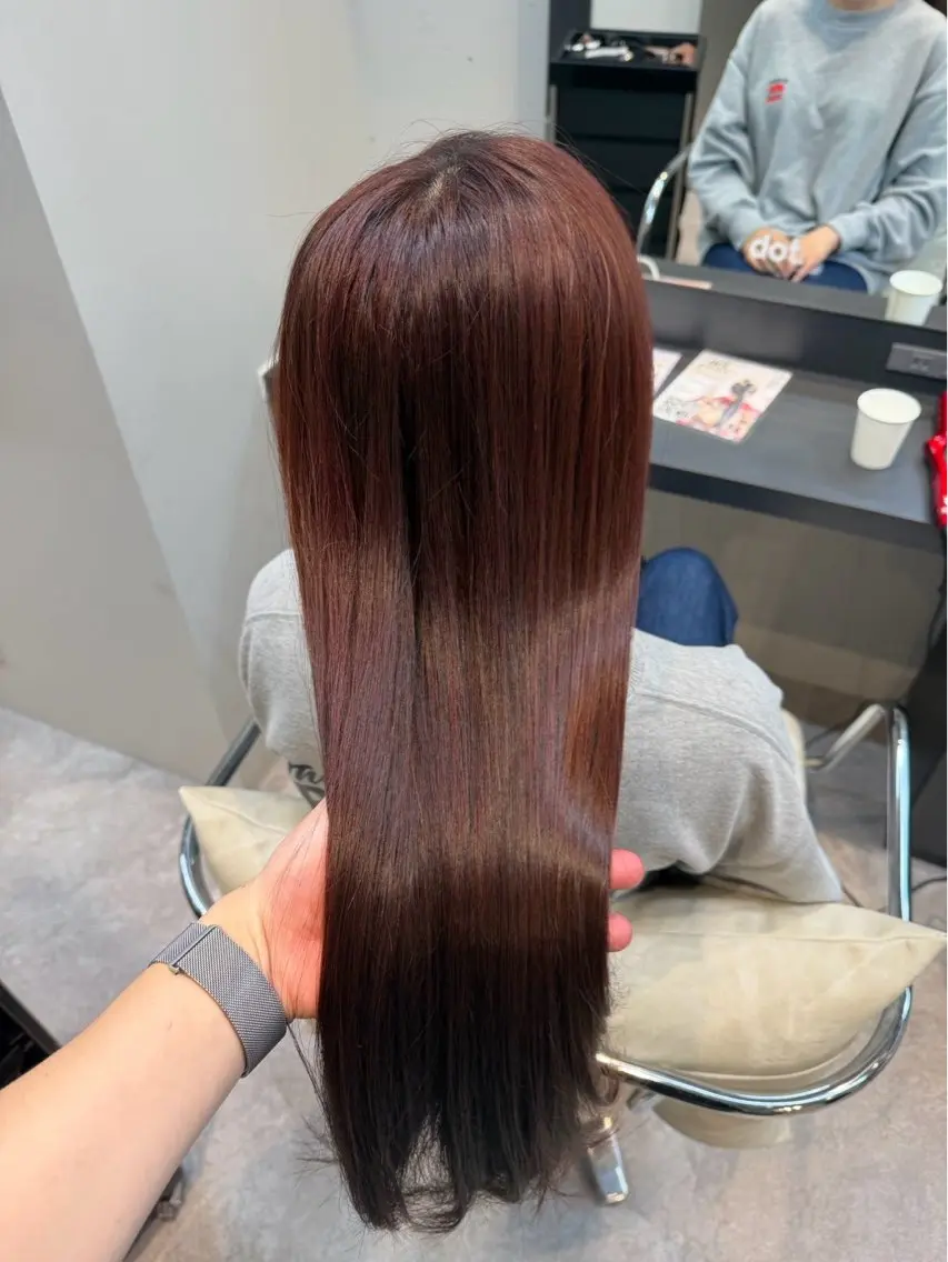 ロング カラー トリートメント 透明感カラー🩵 ワンホンカラー/えりのヘアスタイル
