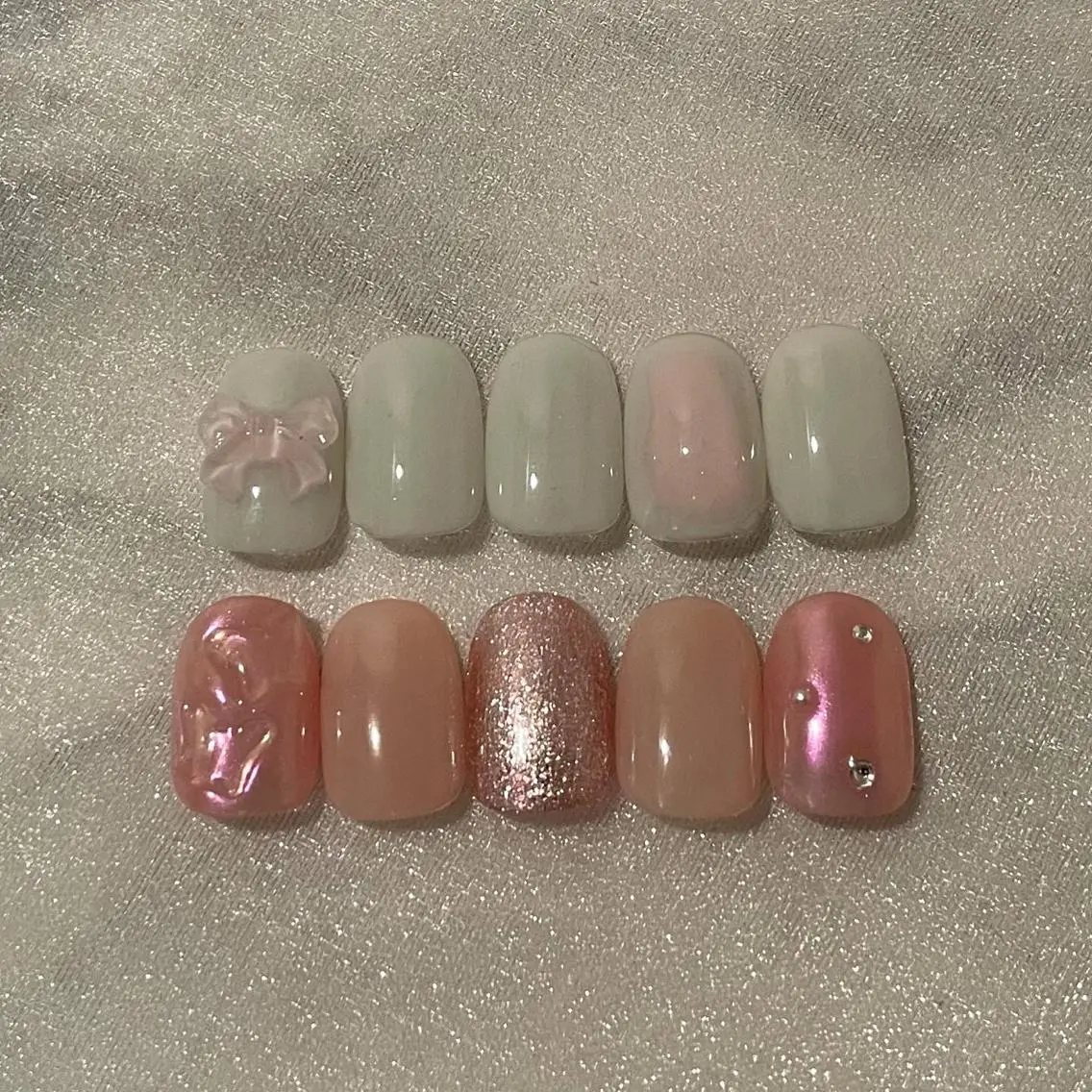 ネイル オーロラネイル フレンチネイル ガーリー キラキラネイル ピンク ハンドネイル ハンドケア lylynail YUUKAのネイルデザイン