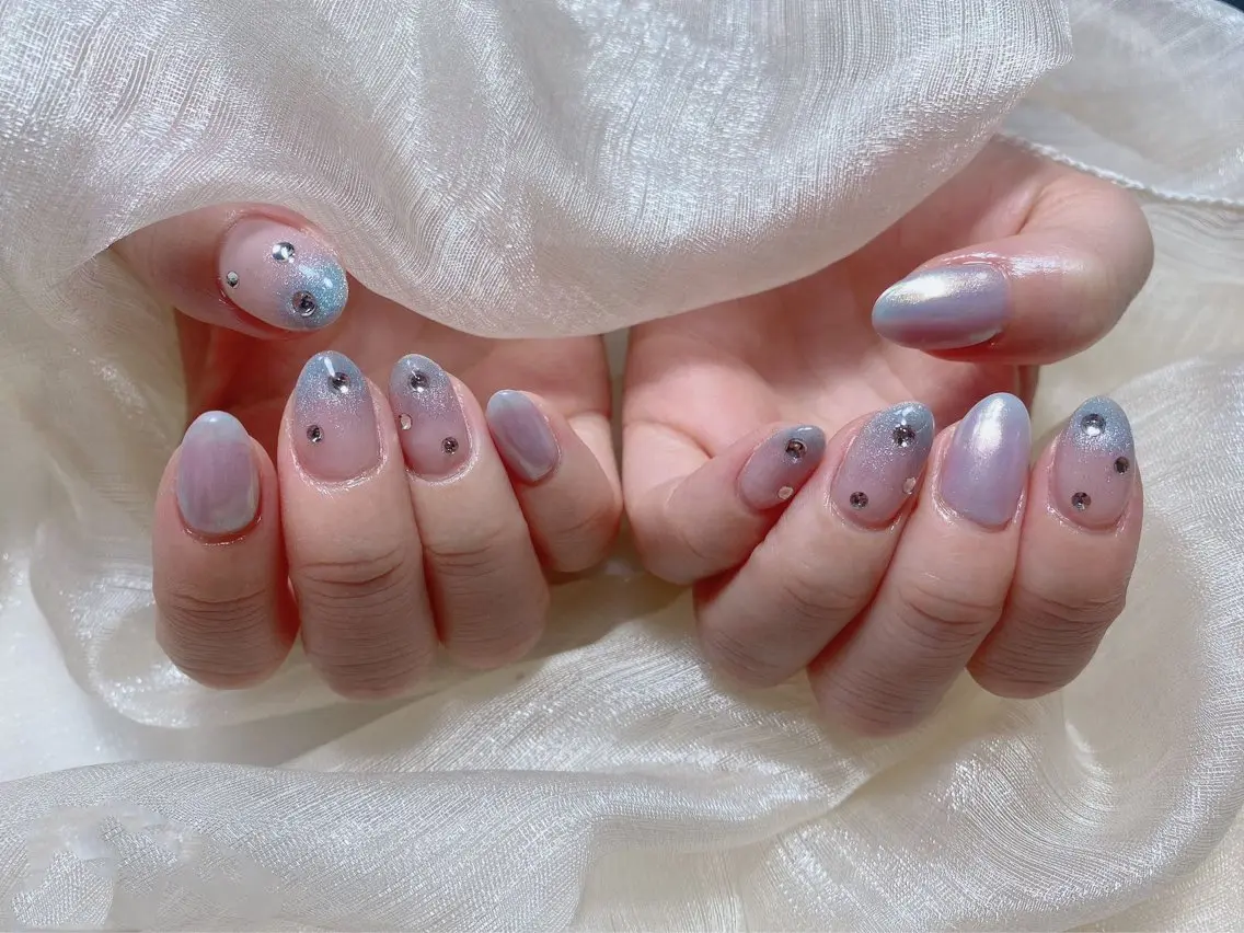 ネイル フレンチネイル マグネットネイル マグネットフレンチ ハンドネイル Nail Jolieのネイルデザイン