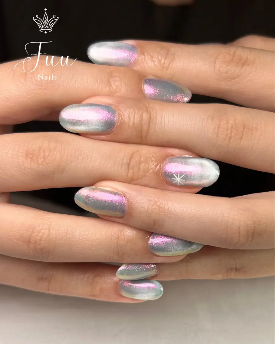 ネイル マグネットネイル ミラーネイル ワンカラーネイル シンプルネイル 犬のいるネイルサロン Fuu nailsのネイルデザイン
