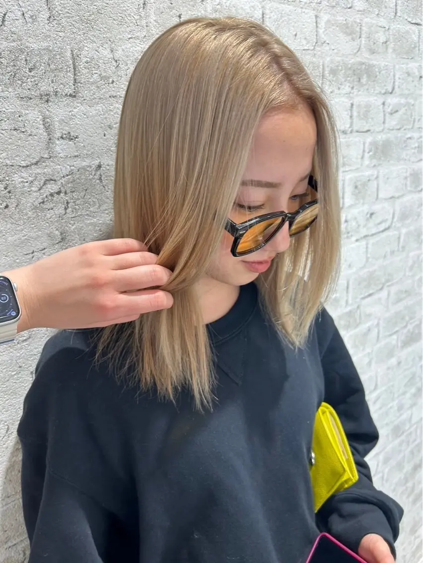 カラー 透明感カラー ハイトーンカラー 松井 悠希のヘアスタイル