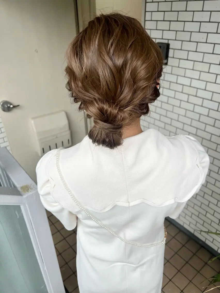 ヘアアレンジ ローシニヨン ヘアセット 大人可愛いヘアメイク 💋🧚‍♀️しずかのヘアスタイル