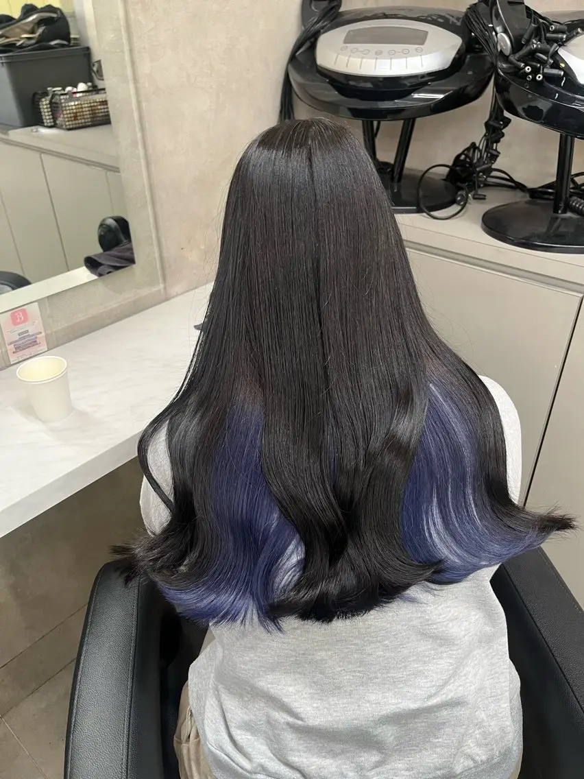 セミロング ヘアカラー トリートメント ヘッドスパ ヘアセット 寒色/ベージュヘア ブリーチありMiOのヘアスタイル
