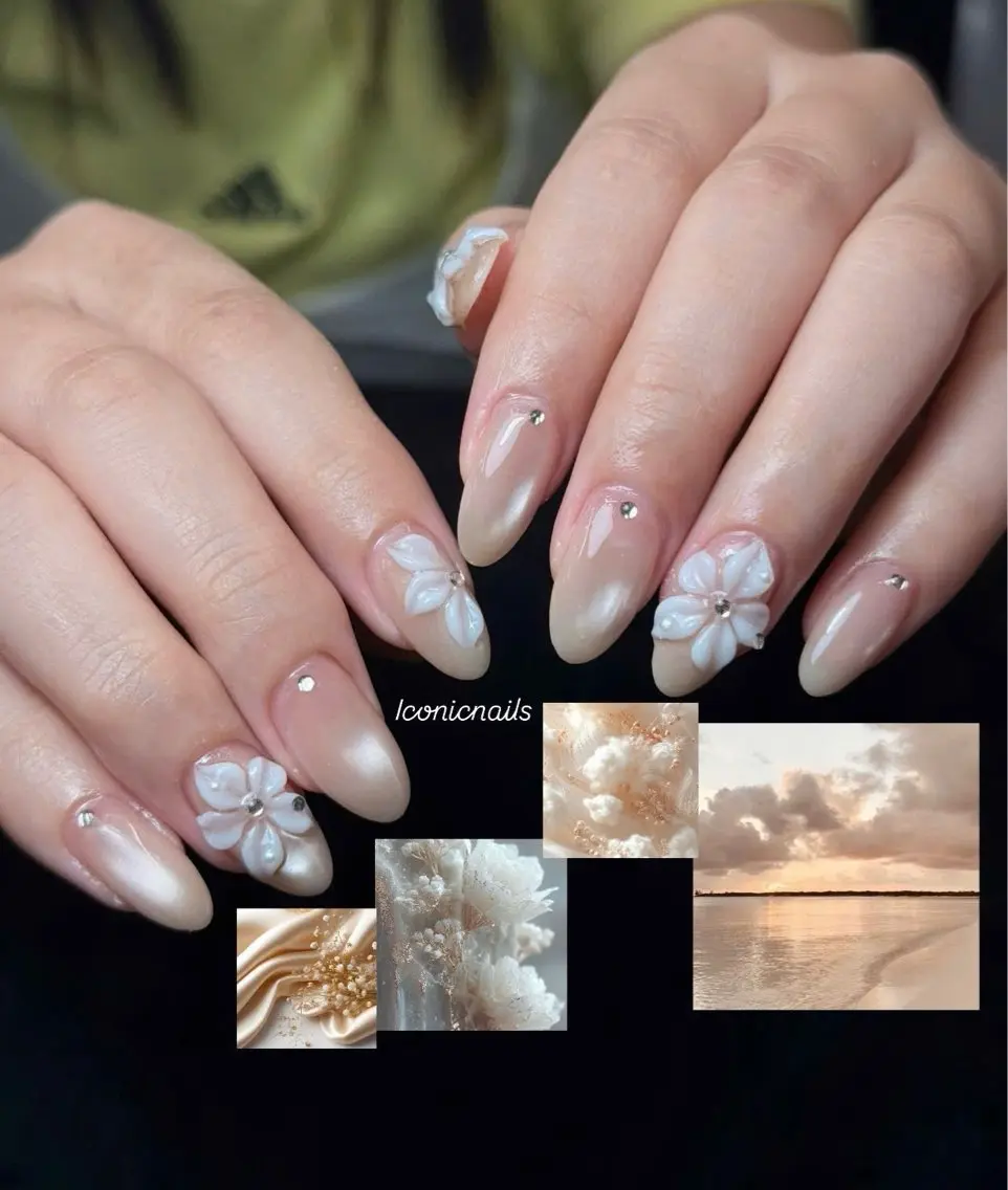 ネイル フラワーネイル 韓国ネイル マグネットネイル 持ち込み ぷっくりネイル Iconic Nailのネイルデザイン