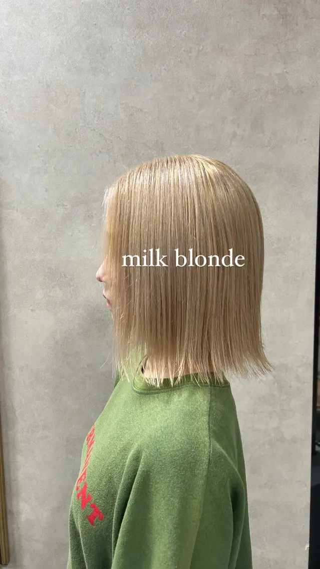 カラー ブリーチ ブロンド ボブ ヘアカラー Rin♡透明感ピンク 🎀白肌ラベンダーのヘアスタイル