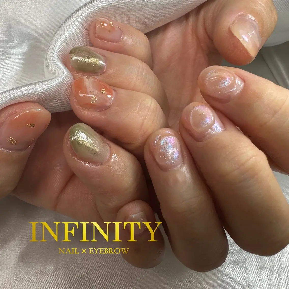 ショート カラー メンズ キッズ ネイル アイブロウ メンズアイブロウ メンズネイル ニュアンスネイル 夏ネイル INFINITY Sachiのネイルデザイン