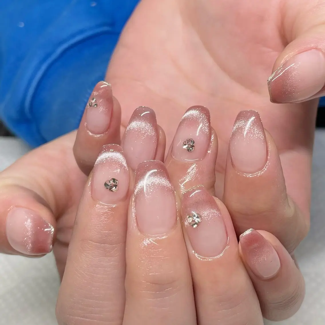 ネイル フレンチネイル マグネットネイル マグネットフレンチ Ricnail☾ ayanoのネイルデザイン