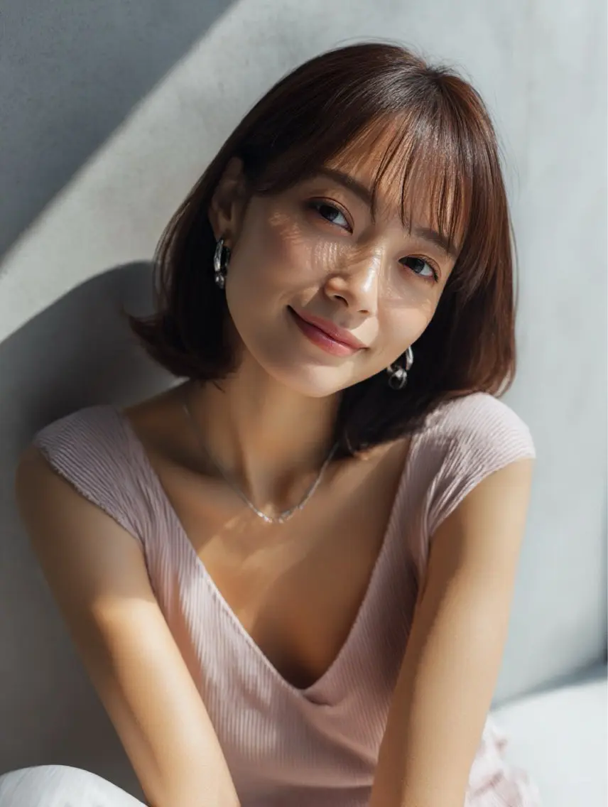 ミディアム 守屋 歩夢 レイヤーカットのヘアスタイル