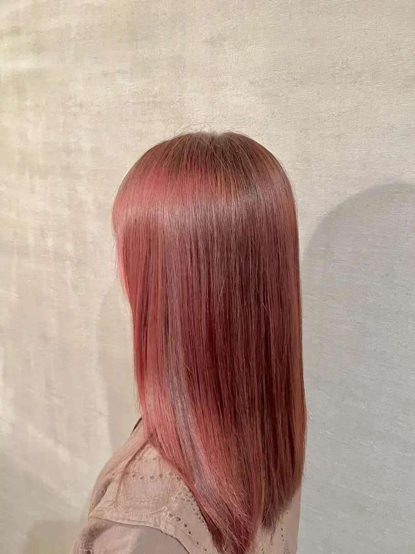 ロング カラー ベージュカラー ピンクカラー ピンクベージュ ヘアカラー 前野 祥太のヘアスタイル