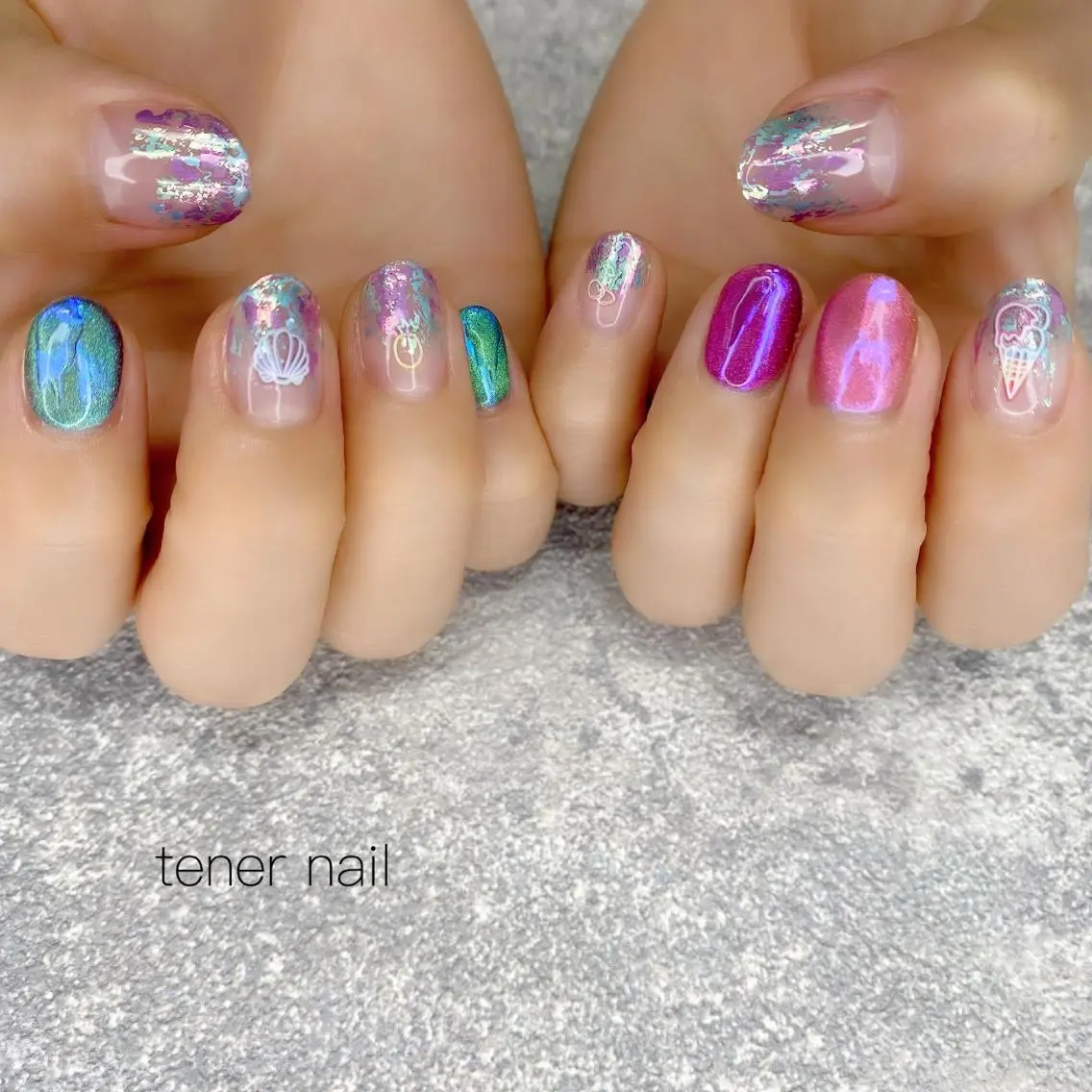 ネイル オーロラネイル マグネットネイル テネルネイル tener nailのネイルデザイン