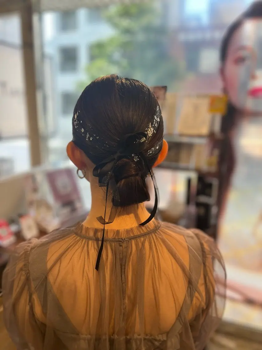 ミディアム ヘアセット キンサダ ワンリダ‪のヘアスタイル