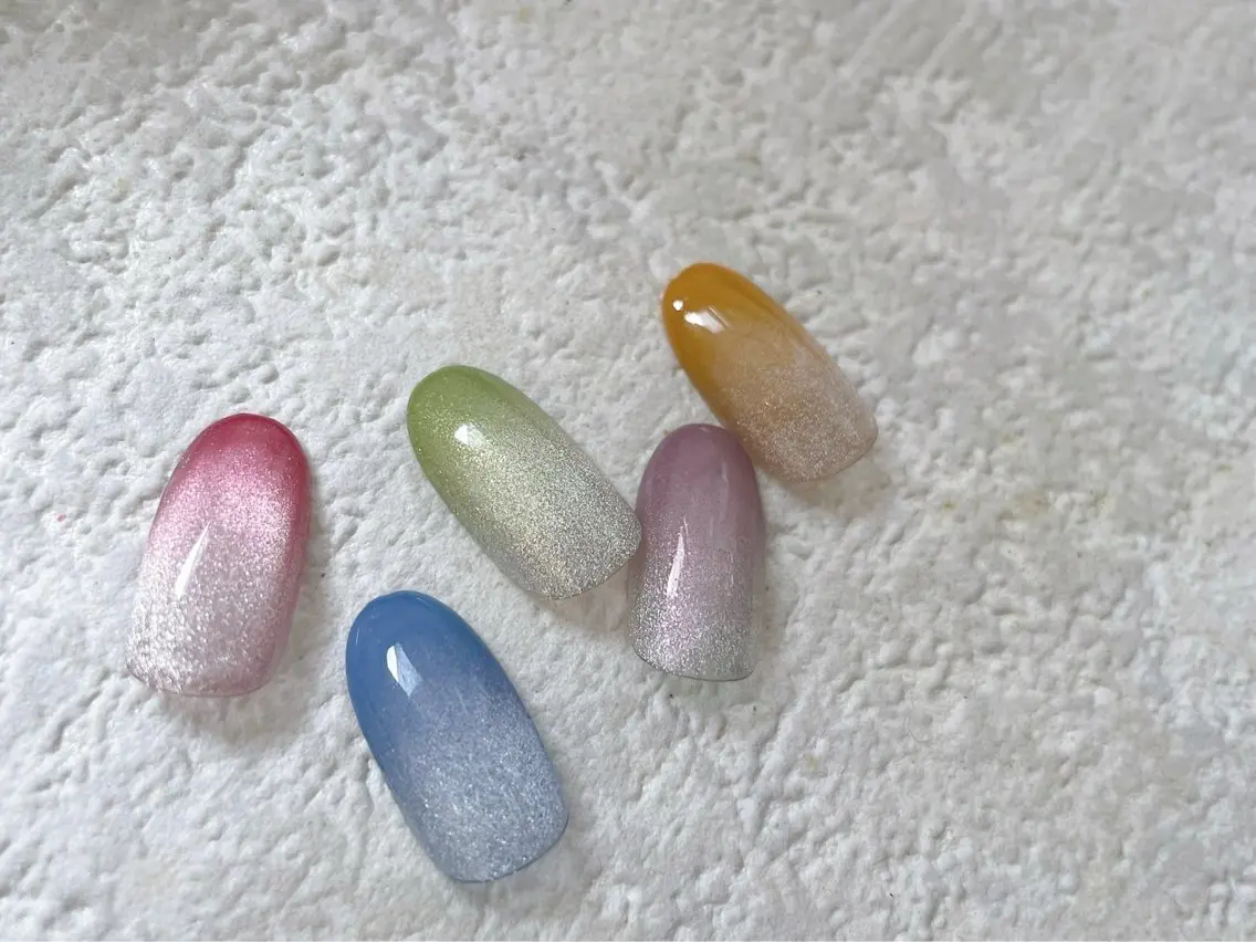 ネイル グラデーション マグネットネイル kiki nail たまプラーザのネイルデザイン