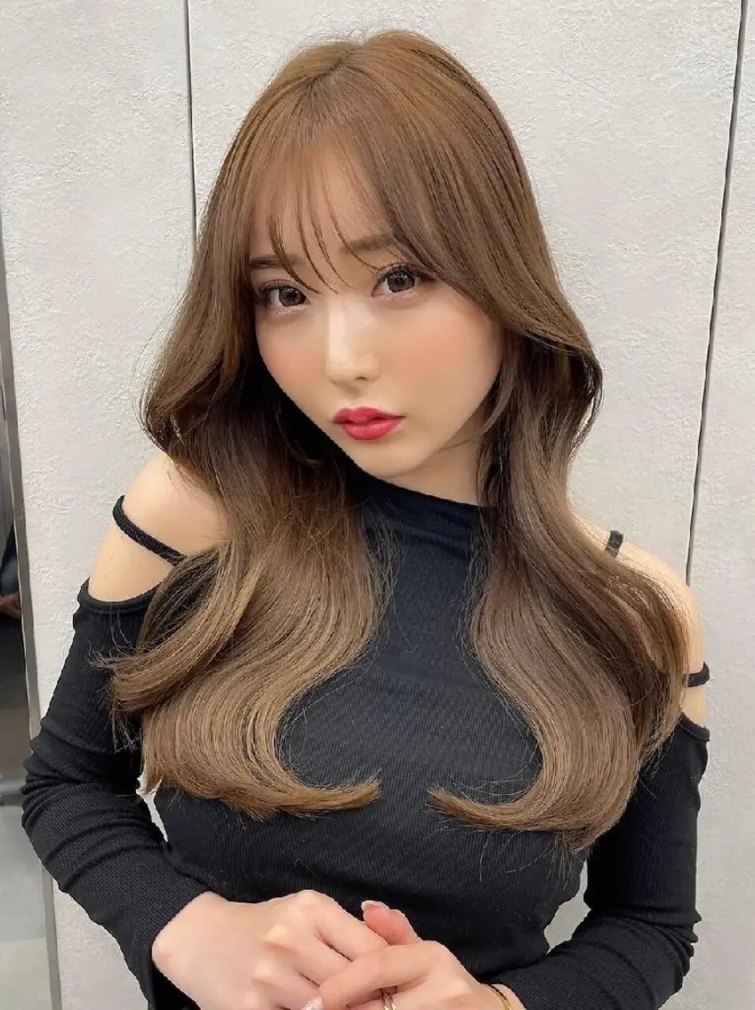 カラー セミロング カット ヘアカラー トリートメント 髪質改善/韓国ヘア /透明感カラー🧸のヘアスタイル