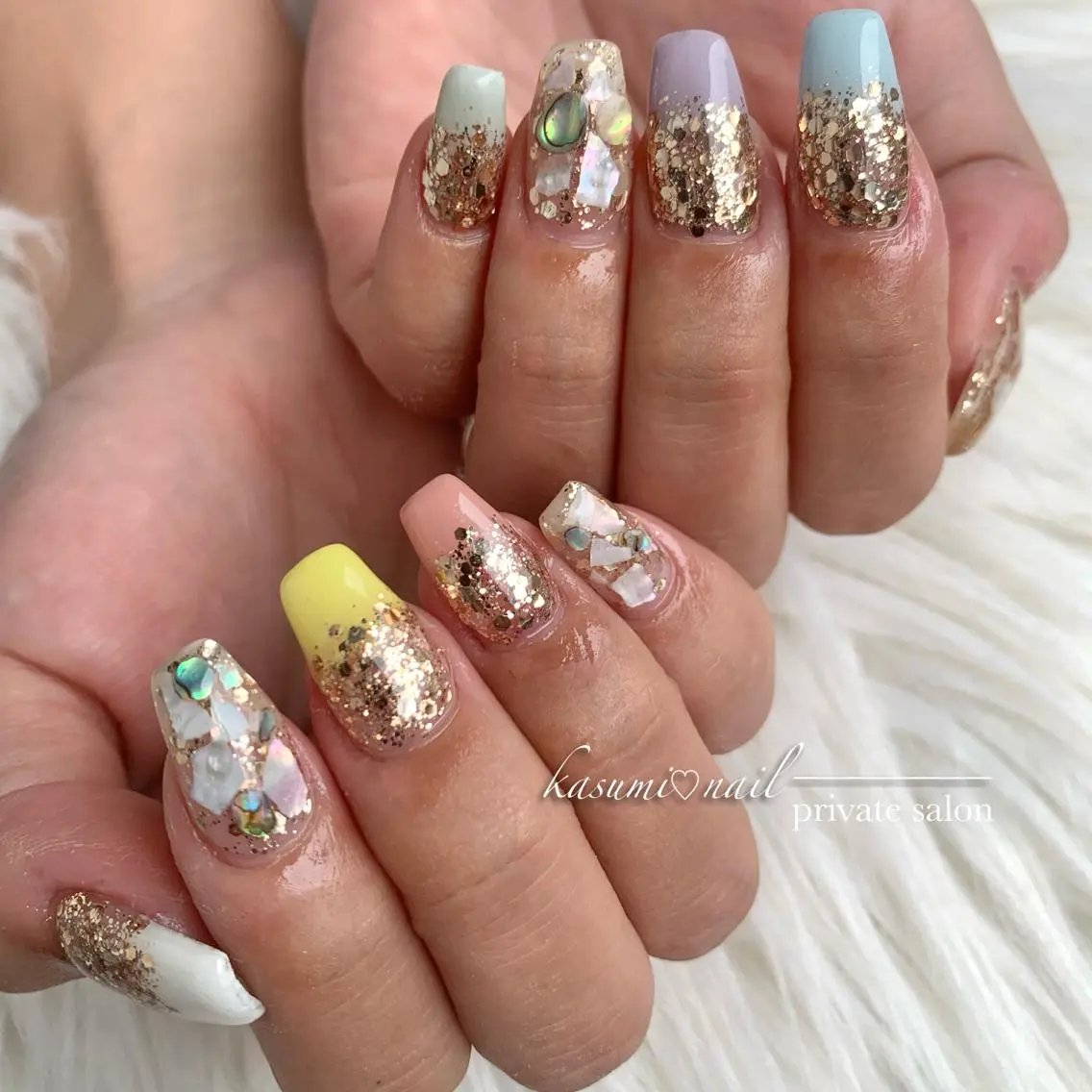 ネイル アートネイル フットネイル フレンチネイル ロングネイル マグネットネイル KASUMI♡ Nailのネイルデザイン