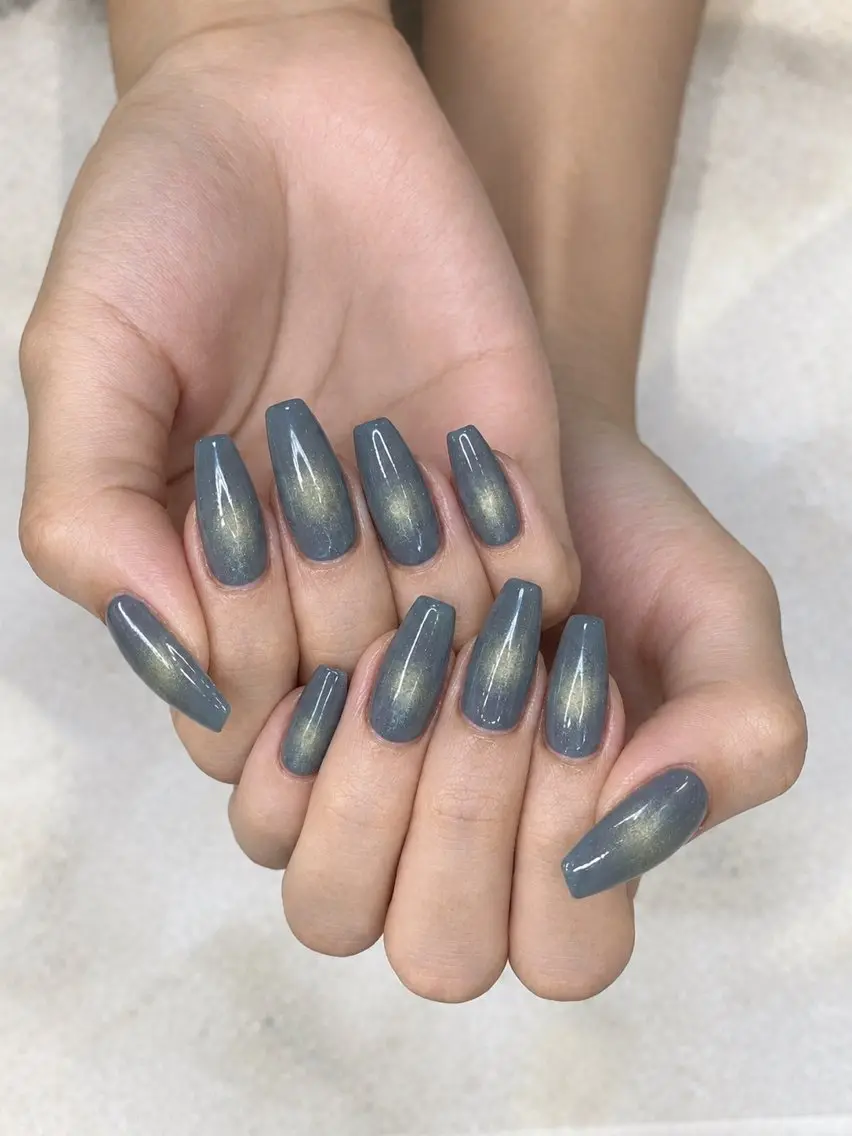 ネイル ブルー マグネットネイル シンプルネイル SAMS NAILのネイルデザイン