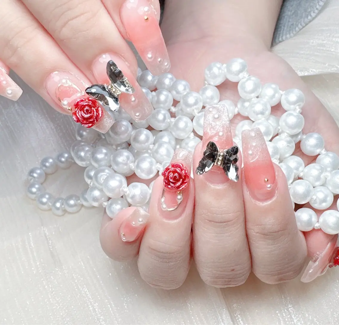 ネイル ハンドネイル M🌷nail 長さだし専門店のネイルデザイン