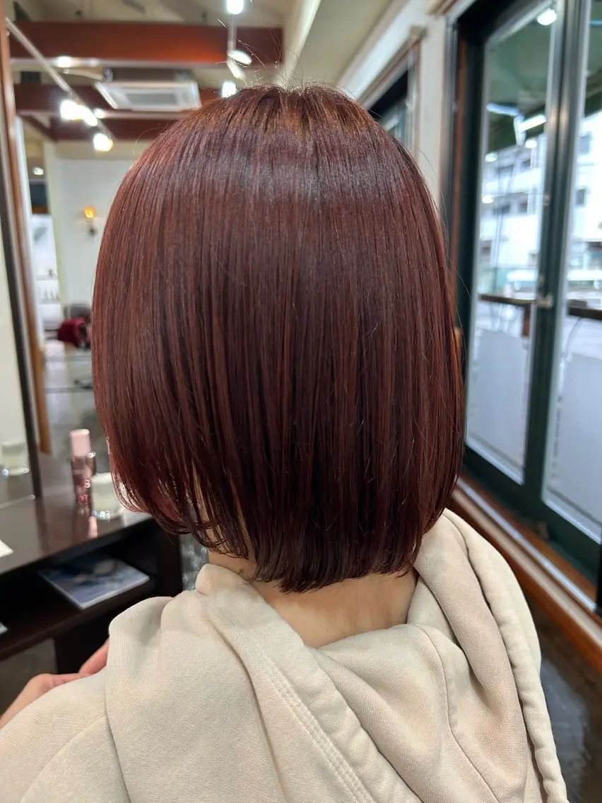 カラー ブラウンカラー ピンクカラー 坂本 瑞季 🤍 髪質改善のヘアスタイル