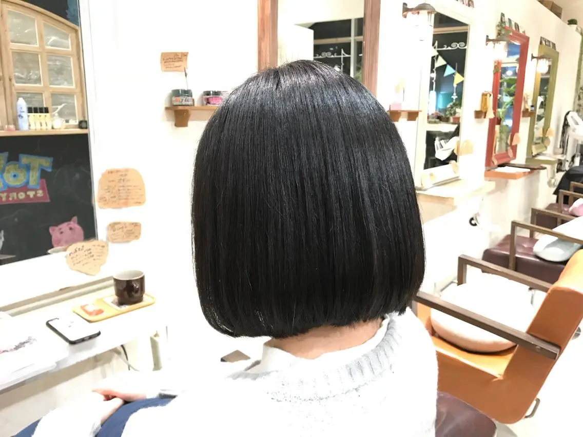 ショート ワンレンボブ ボブ メンズ指名多数!! 田島史也のヘアスタイル