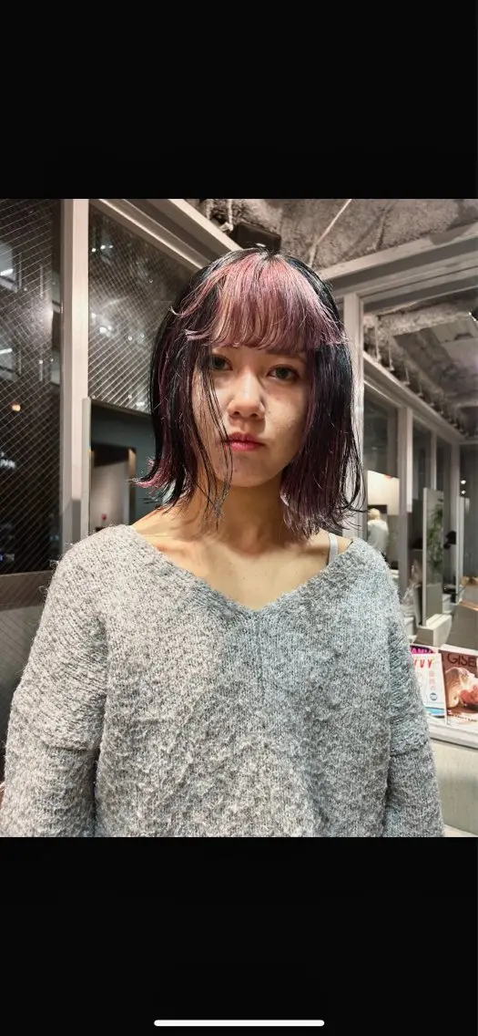 カラー ボブ ハイトーン特化/和音 【デザインカラー】のヘアスタイル