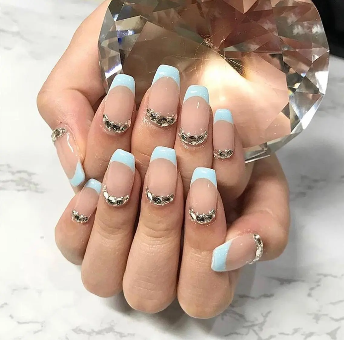 ネイル 渋谷／チップ長さ出し 👑アプレgel-xのネイルデザイン
