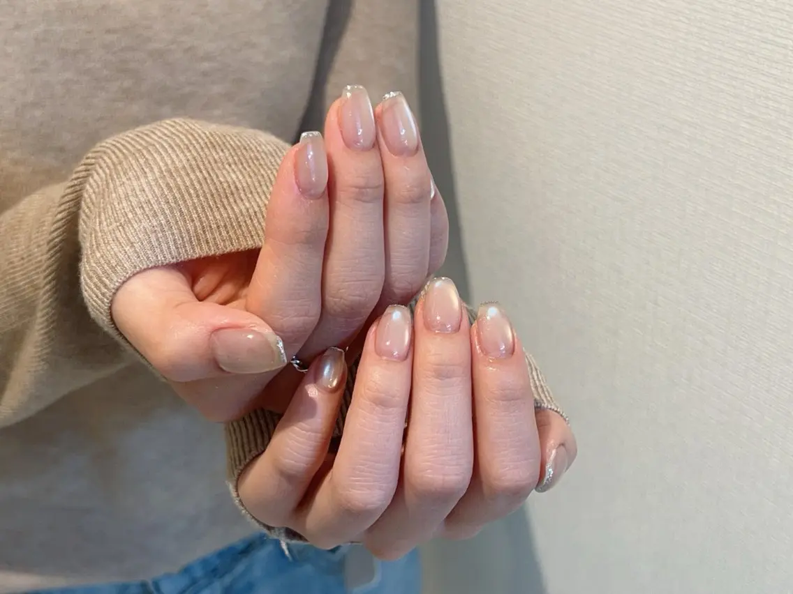 ネイル マグネットネイル シルバー シンプルネイル ハンドネイル ♡CELEBRAIL YUKI♡のネイルデザイン