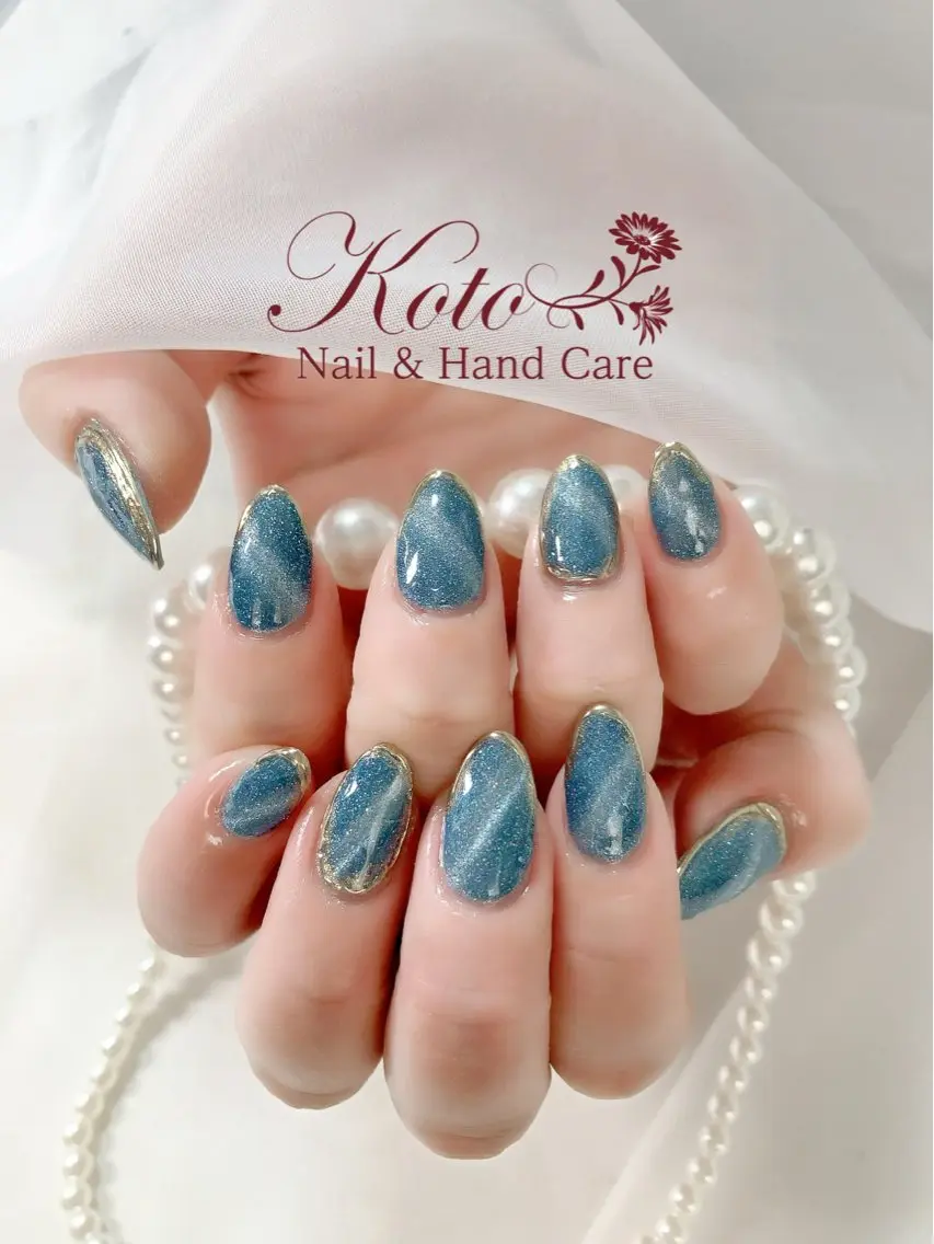 ネイル 長さ出し ジェルネイル ミラーネイル 持ち込み ニュアンスネイル Nail Salon KOTOのネイルデザイン