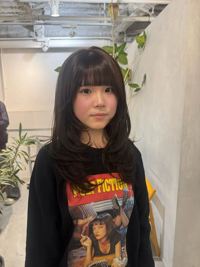 セミロング カット ヘアカラー トリートメント 新宿/顔周りカット +レイヤー=しずく♩のヘアスタイル