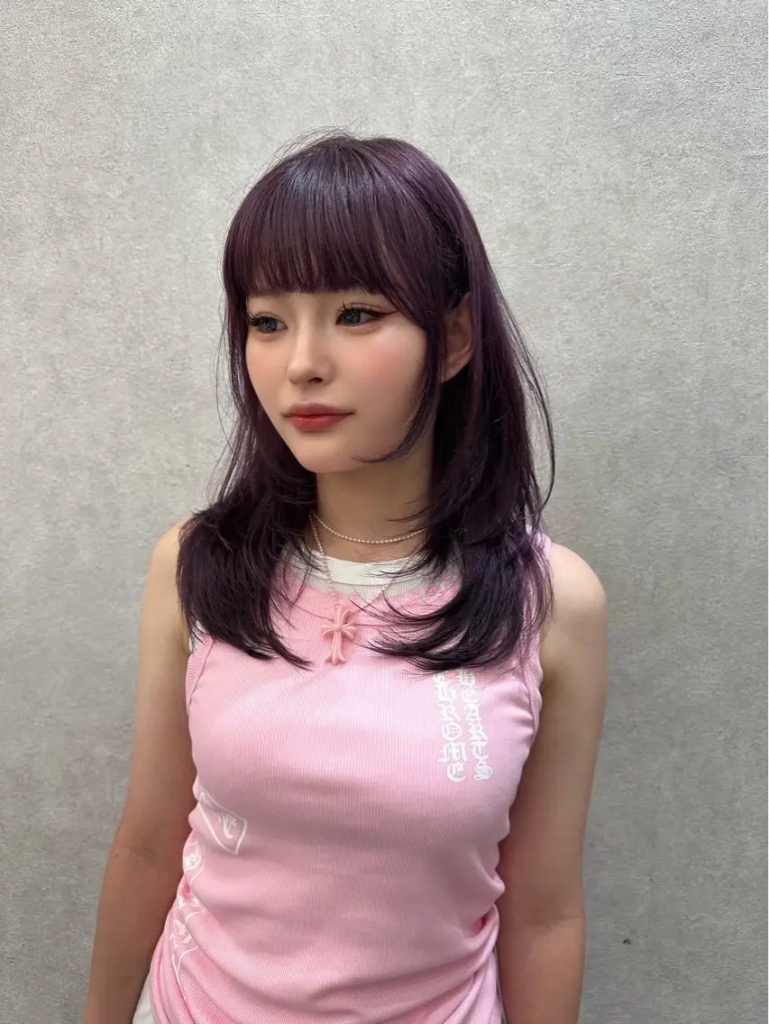 ミディアム カラー ヘアアレンジ ベージュカラー ブリーチ 透明感カラー ブリーチなしカラー 髪質改善 カット ヘアカラー トリートメント 【博多髪質改善】 吉村　清志のヘアスタイル