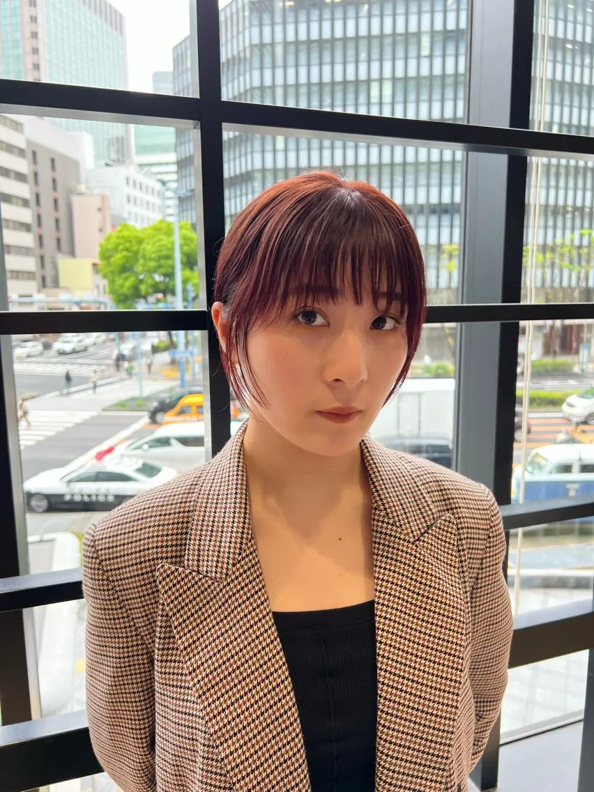 ショート カラー ブラウンカラー レッドカラー レッドブラウン 似合わせ/レイヤー 💟SAEのヘアスタイル