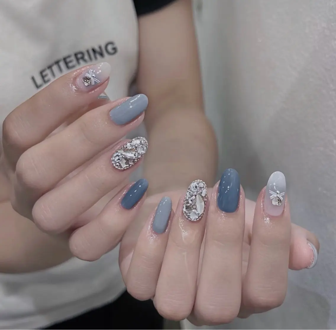 ネイル チークネイル フラッシュネイル フレンチネイル ガラスフレンチ 韓国ネイル ハンドネイル Wilu nail 二子玉川店のネイルデザイン