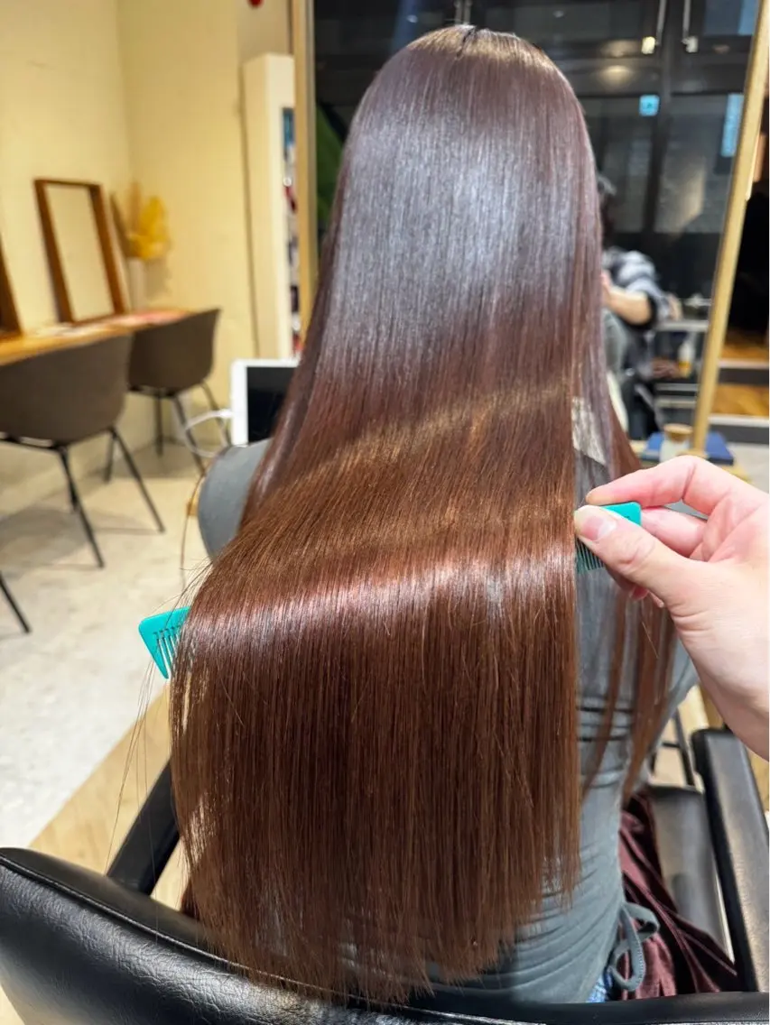 ロング 縮毛矯正 縮毛矯正 鈴木 心花のヘアスタイル