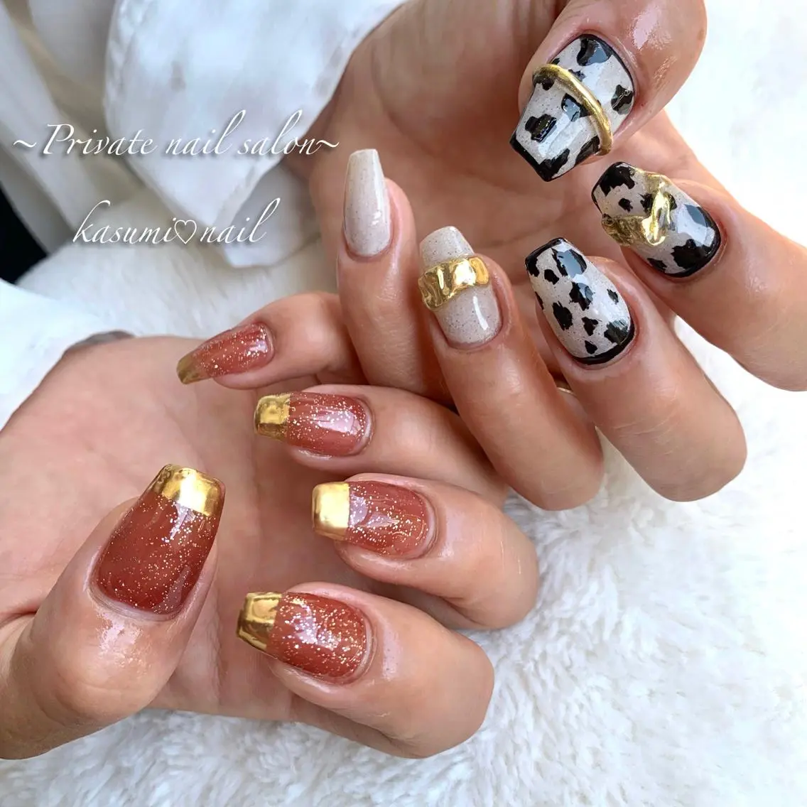 ネイル アートネイル ラメ(グリッター) マグネットネイル ミラーネイル 持ち込み KASUMI♡ Nailのネイルデザイン
