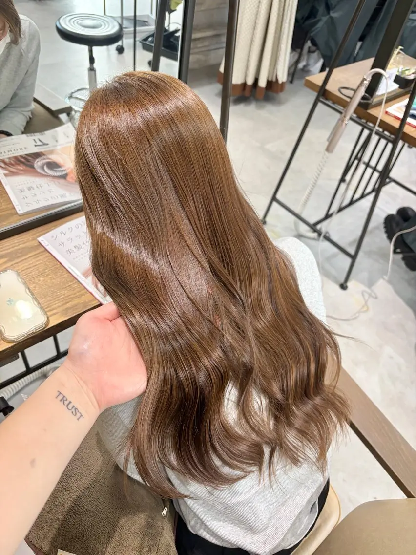 ロング カラー ブリーチなしwカラー /艶カラー/oukaのヘアスタイル