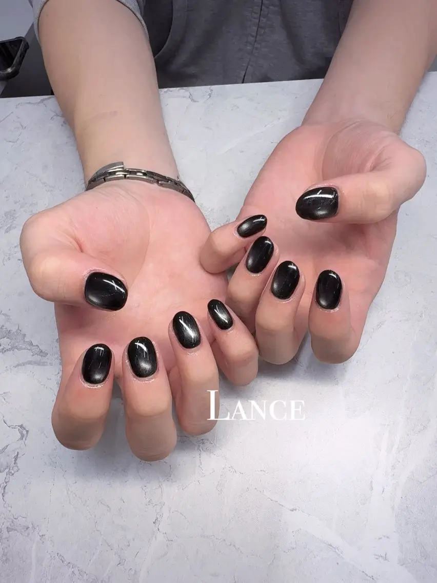 メンズ ネイル メンズ韓国風 キラキラネイル 韓国ネイル ワンカラーネイル ワンホンネイル ハンドネイル Lance nailのネイルデザイン
