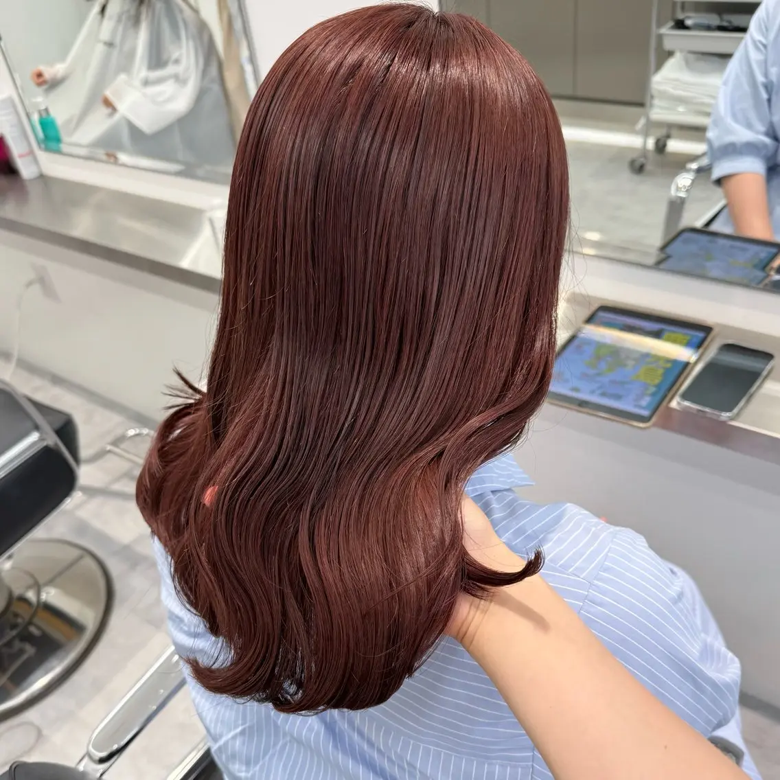 セミロング カラー ヘアカラー ParveMix￤ 大賀さつき🍨🤍のヘアスタイル
