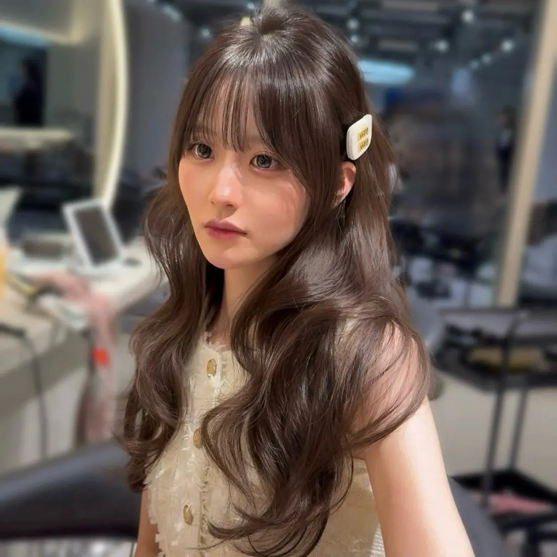 ロング 顔周りカット カット ヘアカラー トリートメント ユナ hearts.店長のヘアスタイル