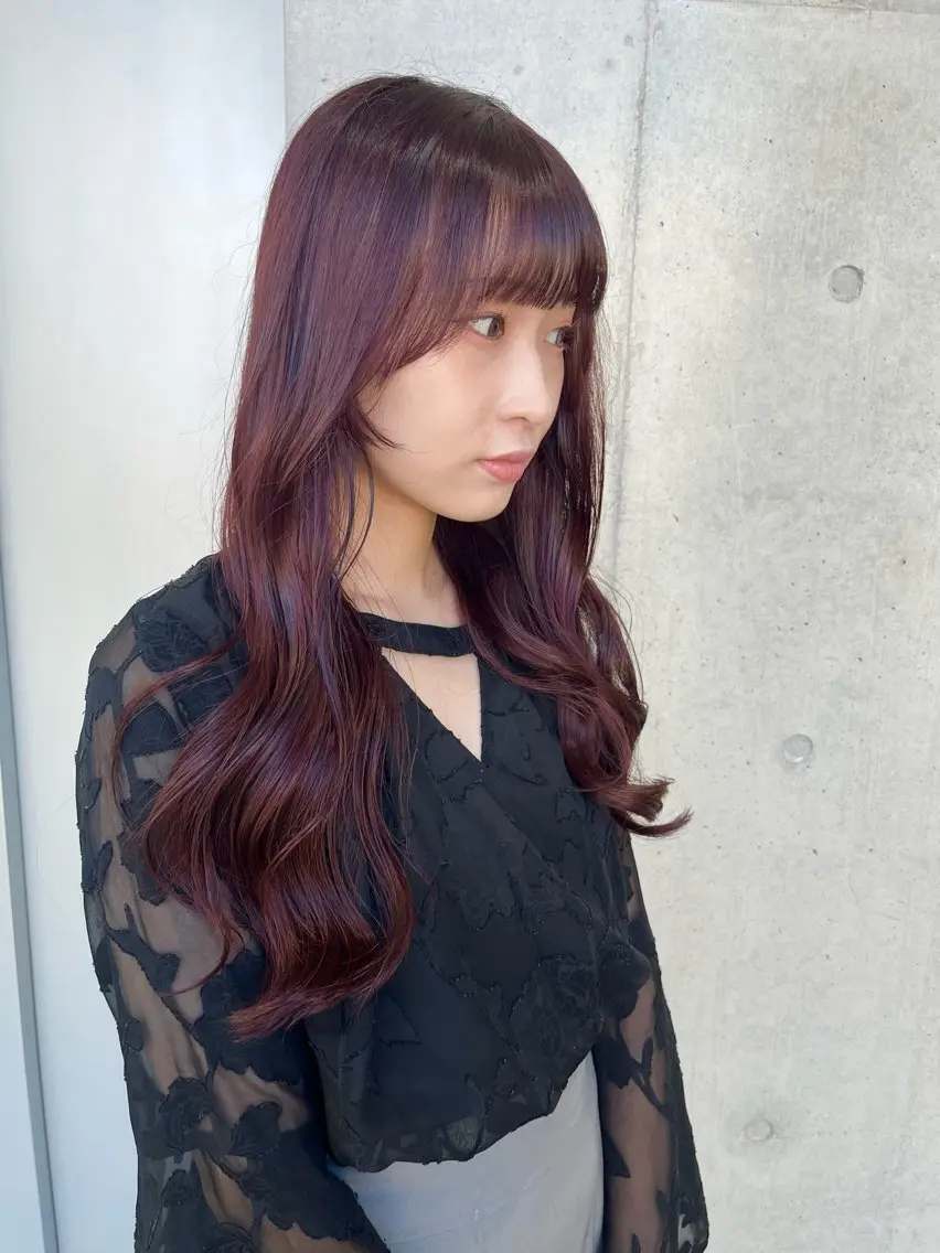 ロング カラー パーマ ヘアアレンジ カット ヘアカラー トリートメント 透明感/オリーブ/ グレージュ/YUKAのヘアスタイル