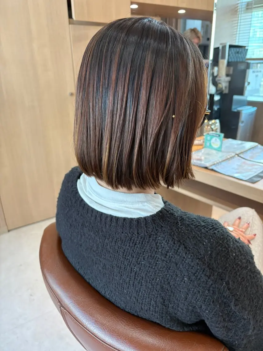 ミディアム 縮毛矯正 風間 日和のヘアスタイル