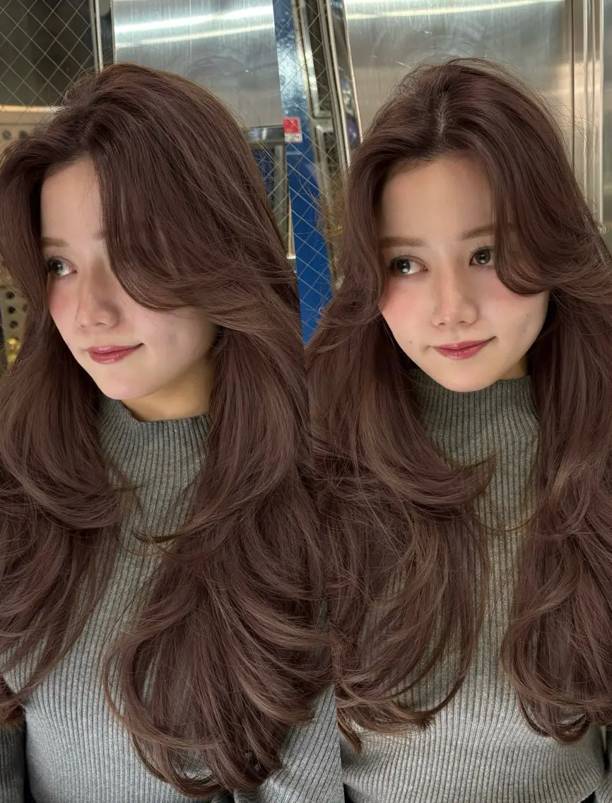 ロング カラー Ardore 韓国風カラー大阪のヘアスタイル