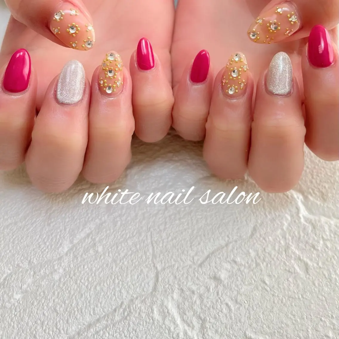 ネイル フットネイル ジェルネイル ハードジェル ラメ(グリッター) 持ち込み ハンドネイル white nail salonのネイルデザイン