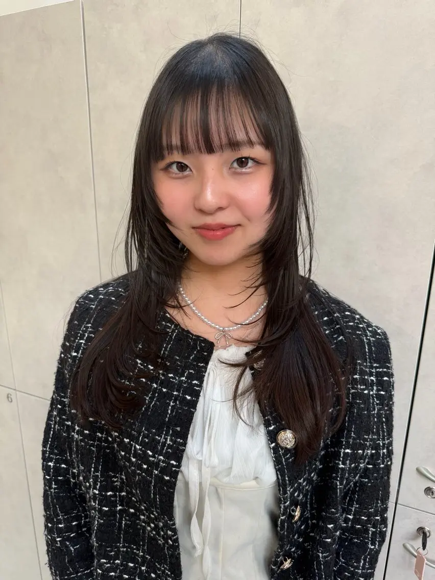 ミディアム 園田奈津 ボブ・レイヤーカットのヘアスタイル