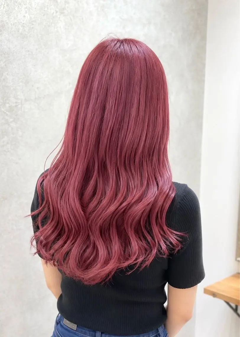 ロング カラー ブラウンカラー ピンクカラー ピンクブラウン ヘアカラー トリートメント 【enil代表】 杉林和哉のヘアスタイル