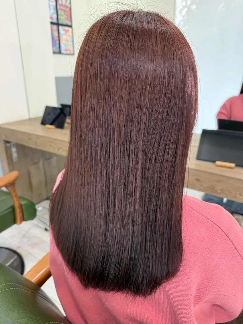 セミロング ピンクブラウン 花森 捺巳のヘアスタイル