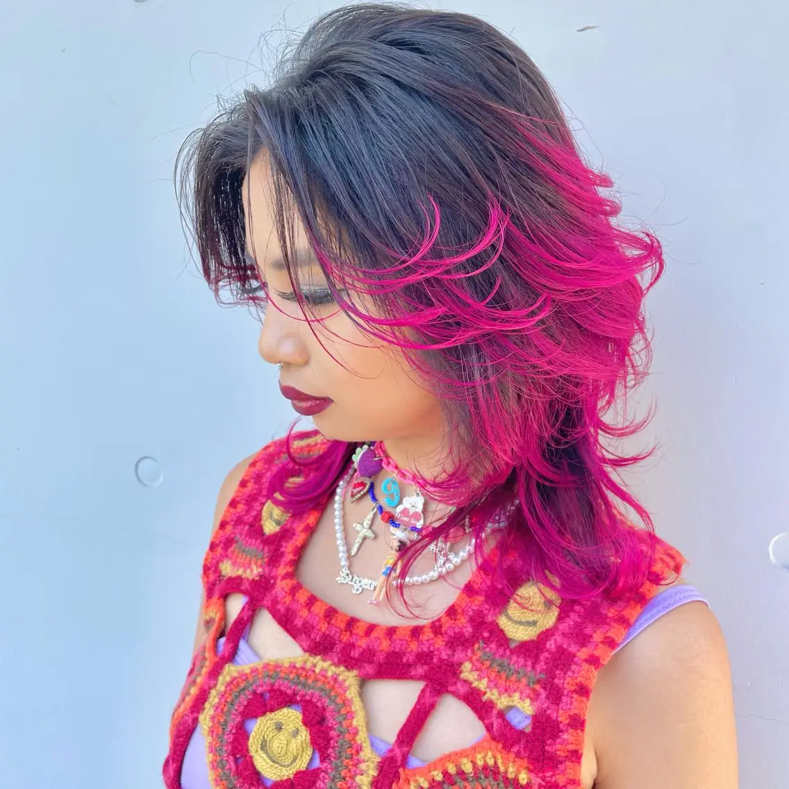 ミディアム カラー ブリーチ ケアブリーチ ダブルカラー インナーカラー ピンクカラー ヘアカラー トリートメント もにか🌞原宿/渋谷 🌝ブリーチカラーのヘアスタイル