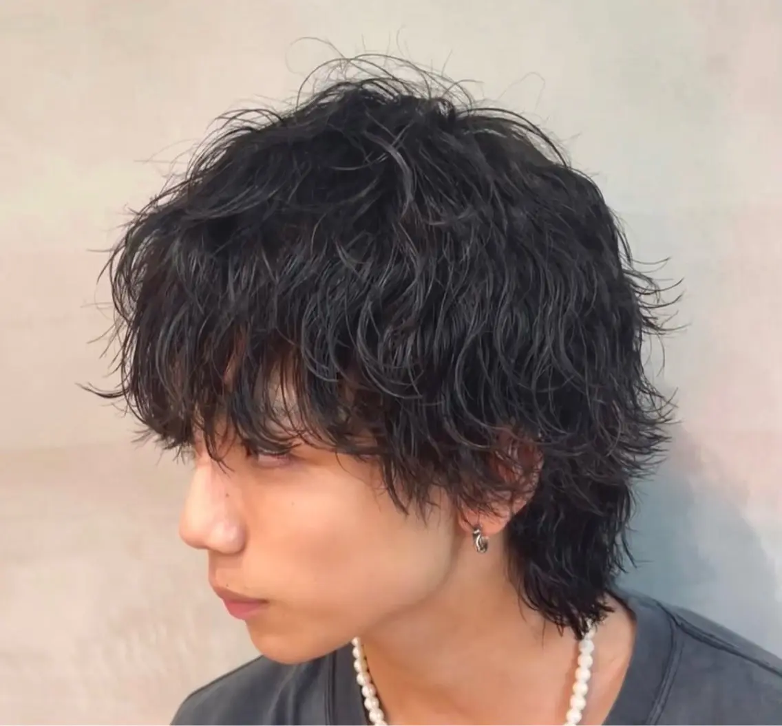 セミロング パーマ ヘアアレンジ メンズ fifth 石川 凪のヘアスタイル