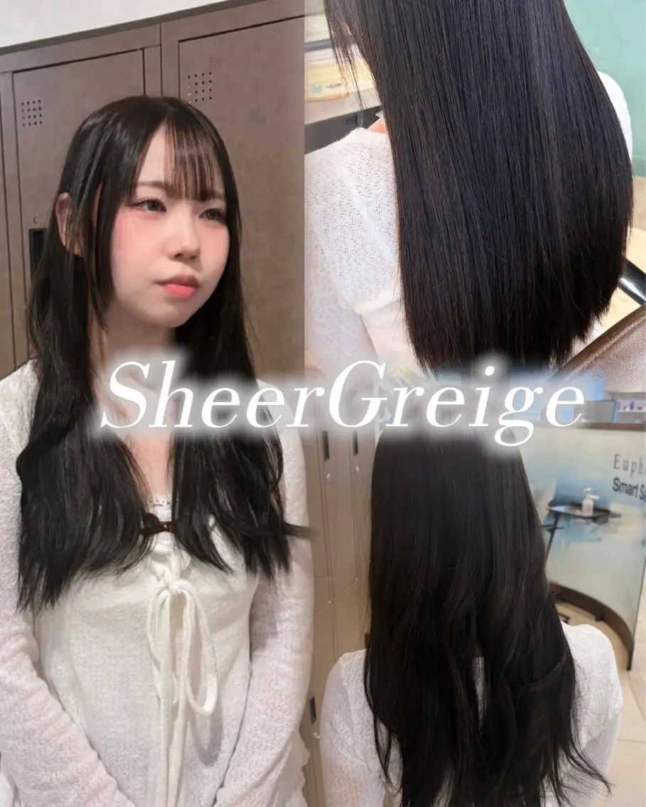ロング カラー グレージュ シアーグレージュ ヘアカラー トリートメント GINZALADY キョウノスケのヘアスタイル